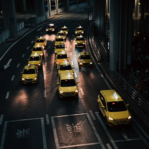 Private hire vehicles operating in an urban environment at night